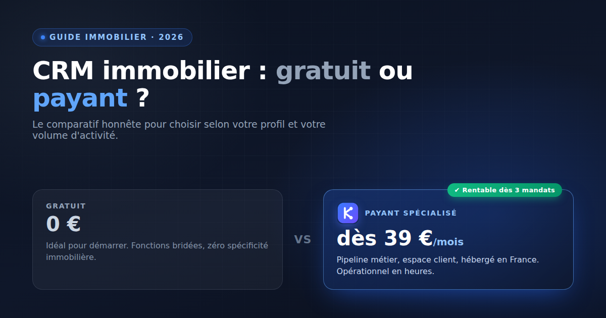 CRM immobilier gratuit ou payant : que choisir en 2026 ?